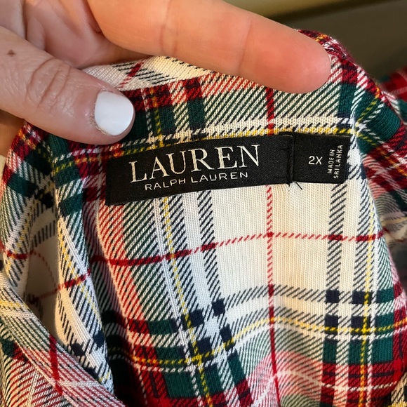 Lauren Ralph Lauren Plus Size Long Sleeve Crewneck Jogger Plaid Pajama Set NWT - Picture 7 of 7